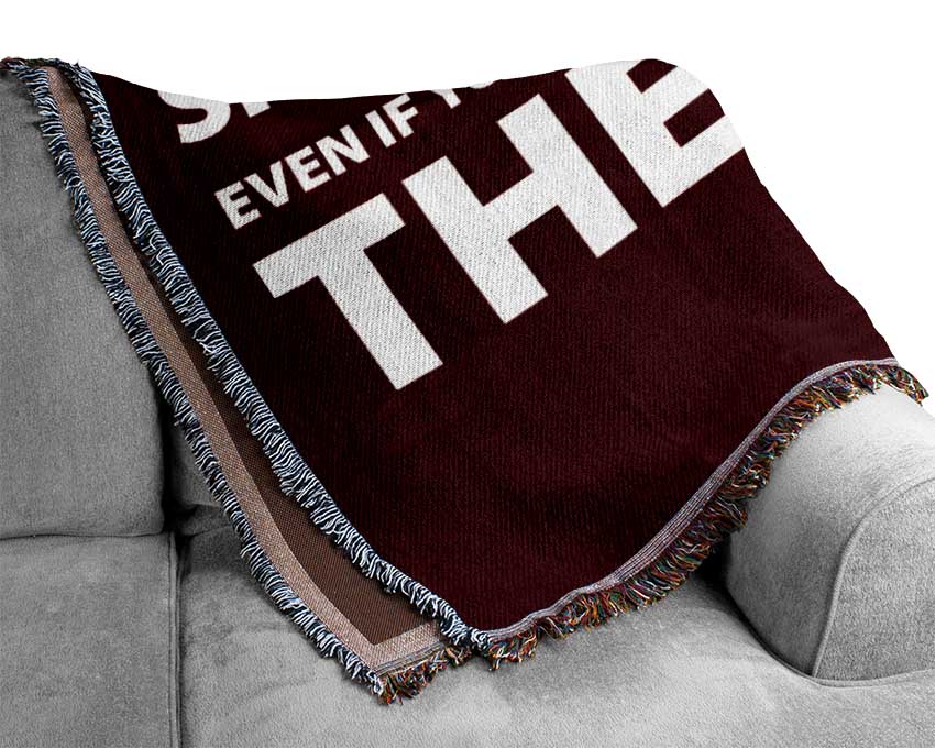 Motivational Quote Shoot For The Moon Woven Blanket
