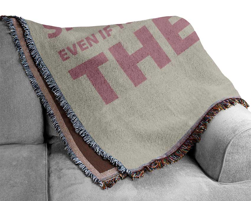 Motivational Quote Shoot For The Moon Pink Woven Blanket
