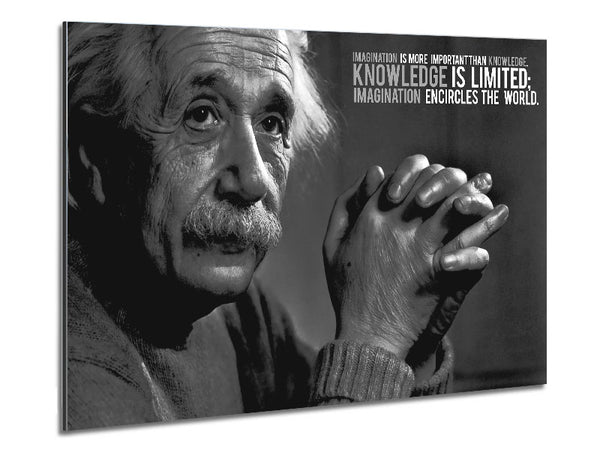 Motivational Quote Albert Einstein Imagination Is More Important Metal Print