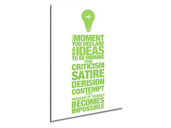 Motivational Quote Freedom Of Thought Lime Green Metal Print
