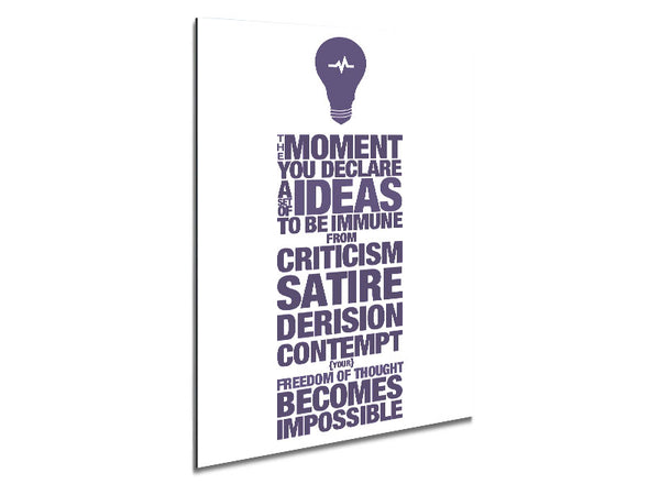 Motivational Quote Freedom Of Thought Lilac Metal Print