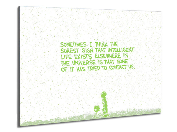 Funny Quote Sometimes I Think The Surest Sign Lime Green Metal Print