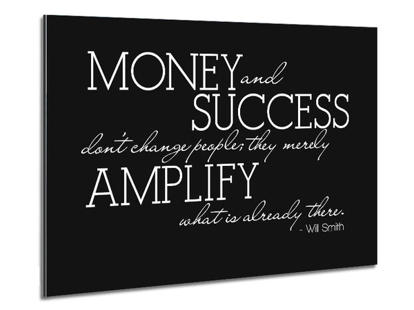 Motivational Quote Will Smith Money And Success Metal Print