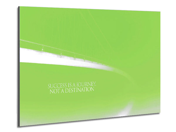 Success Is A Journey Lime Green Metal Print