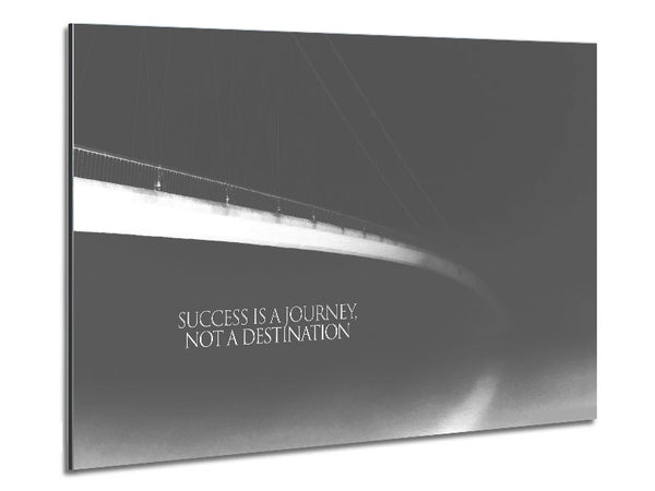 Success Is A Journey Grey Metal Print