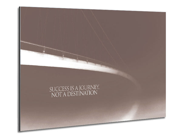 Success Is A Journey Beige Metal Print