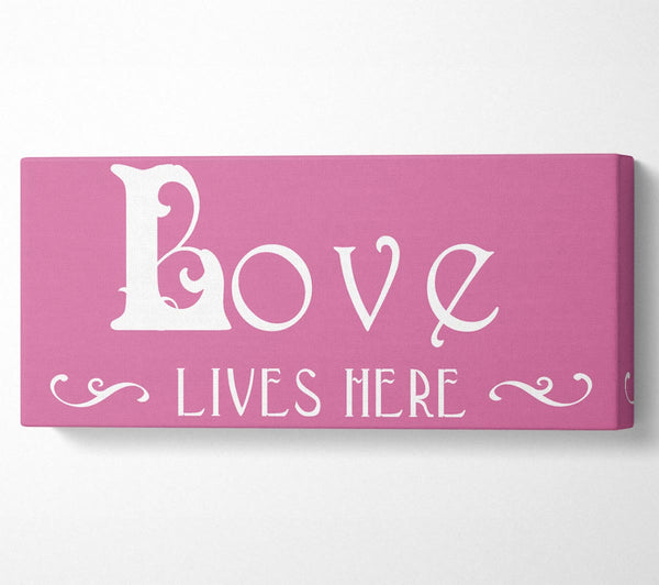 Love Quote Love Lives Here Vines Pink