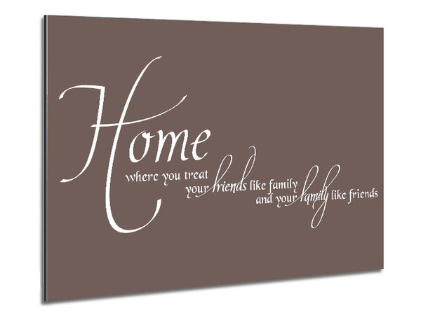 Family Quote Home Family Friends Beige Metal Print