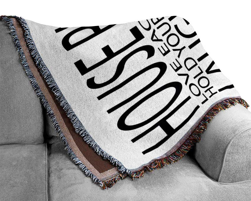 Family Quote House Rules Love Each Other Woven Blanket