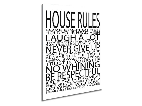 Family Quote House Rules Love Each Other Metal Print