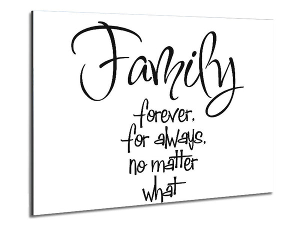 Family Quote Family Forever For Always Metal Print