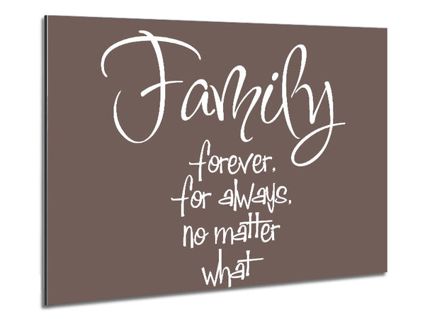 Family Quote Family Forever For Always Beige Metal Print