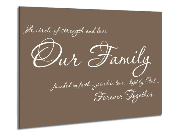 Family Quote Our Family Together Forever Beige Metal Print