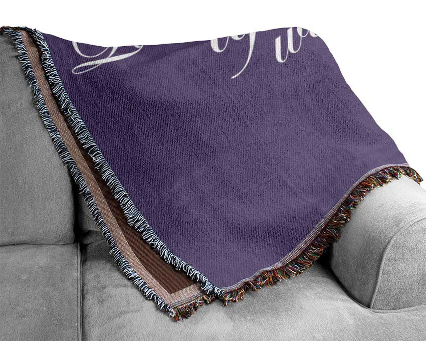 Kitchen Quote Live Life With A Little Spice Lilac Woven Blanket
