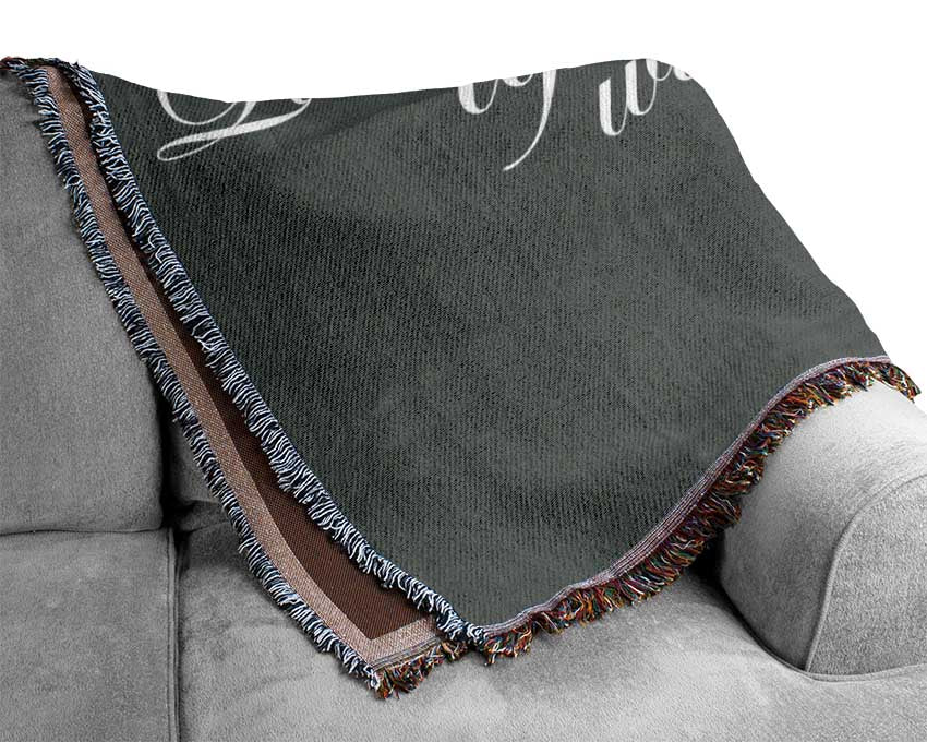 Kitchen Quote Live Life With A Little Spice Grey Woven Blanket