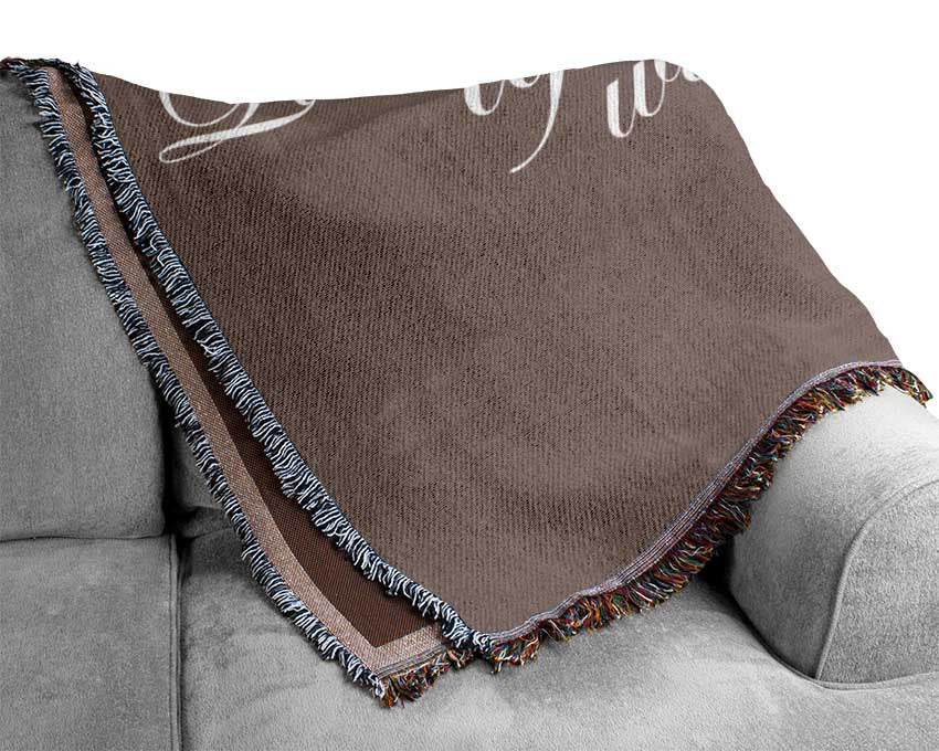 Kitchen Quote Live Life With A Little Spice Beige Woven Blanket