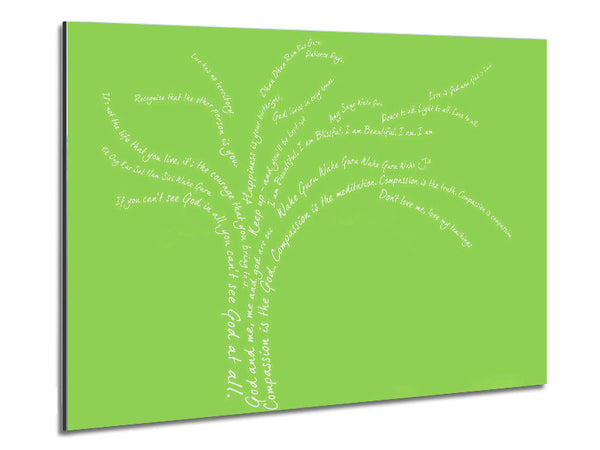 Love Quote The Love Tree Lime Green Metal Print