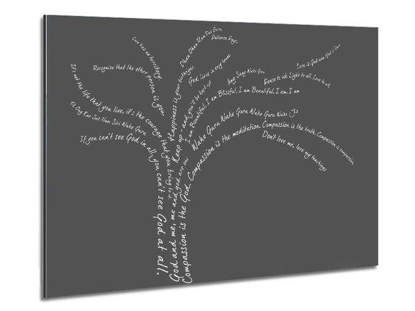 Love Quote The Love Tree Grey Metal Print