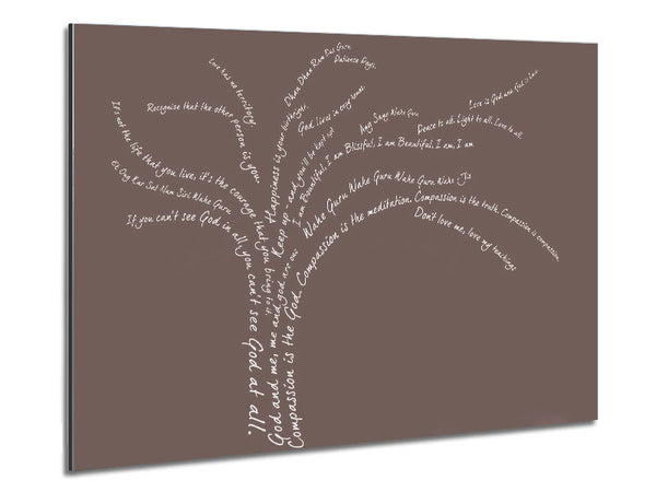 Love Quote The Love Tree Beige Metal Print