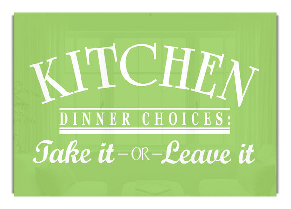 Kitchen Dinner Choices Lime Green