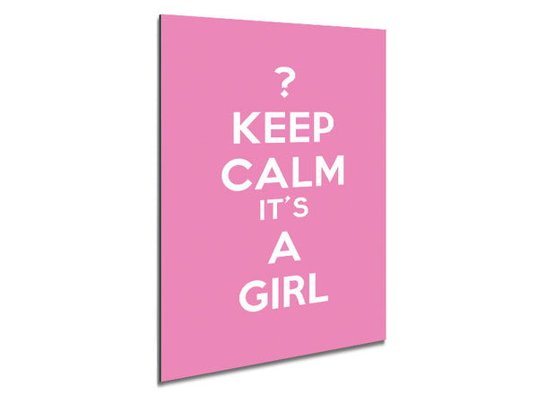 Nursery Quote Keep Calm Girl Pink Metal Print