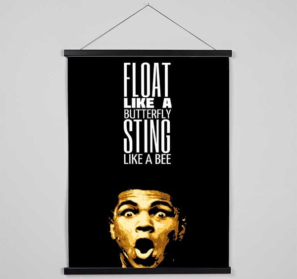 Motivational Quote Muhammad Ali Float Like A Butterfly Hanging Poster - Wallart-Direct UK