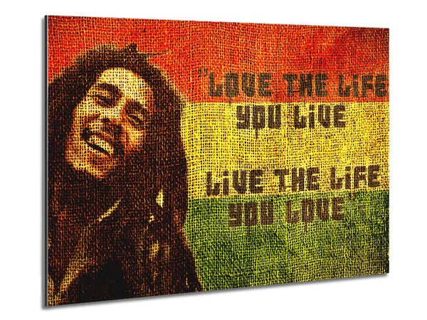 Music Quote Bob Marley Love The Life Metal Print