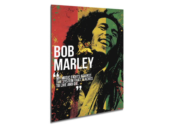 Music Quote Bob Marley My Music Fights Metal Print