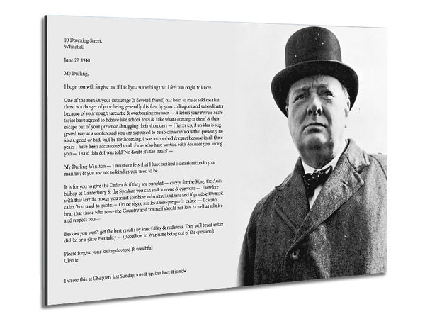 Motivational Quote Winston Churchill Metal Print