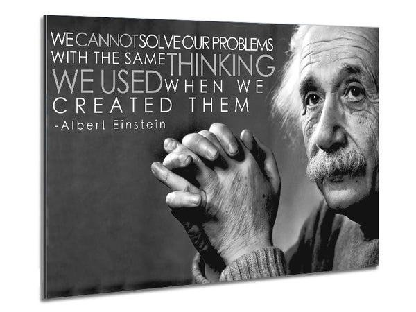 Motivational Quote Einstein Thinking Metal Print