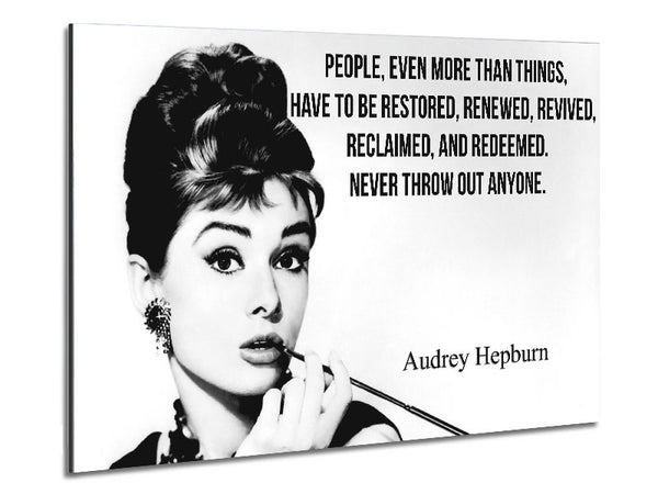 Movie Quote Audrey Hepburn Never Throw Out Metal Print