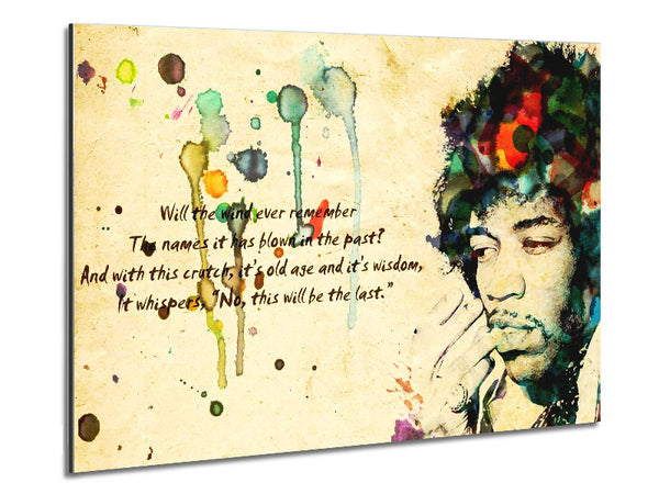 Music Quote Jimi Hendrix The Wind Metal Print