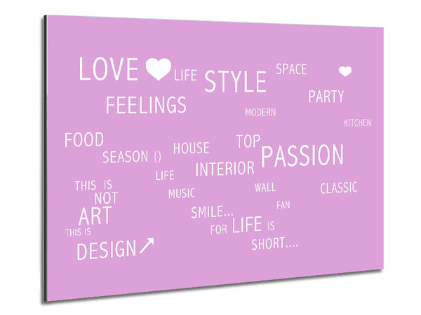 Love Quote Love Life Pink Metal Print