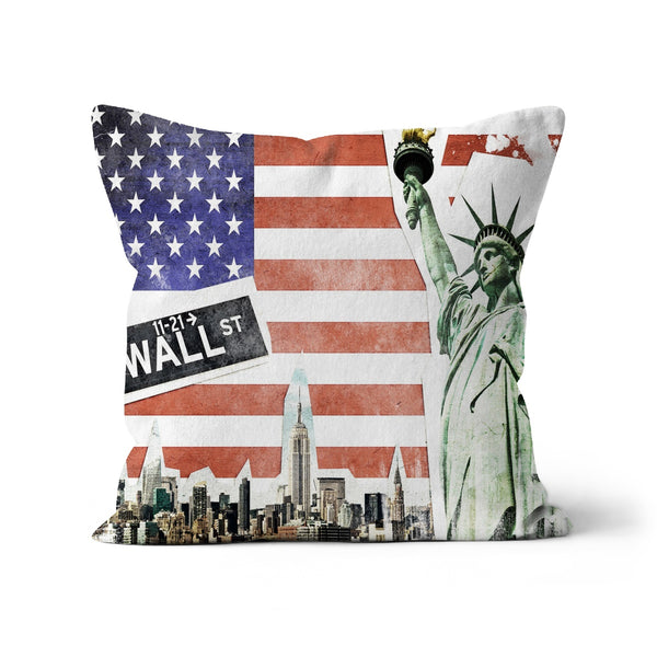 USA-Flagge Wall St Architektur Kissen