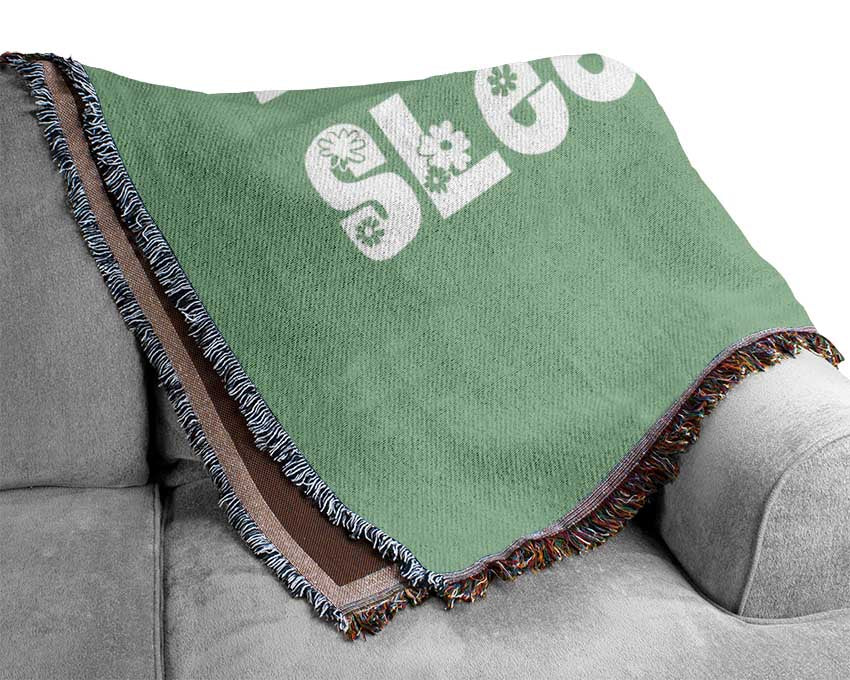 Princesss Sleeps Here Green Woven Blanket