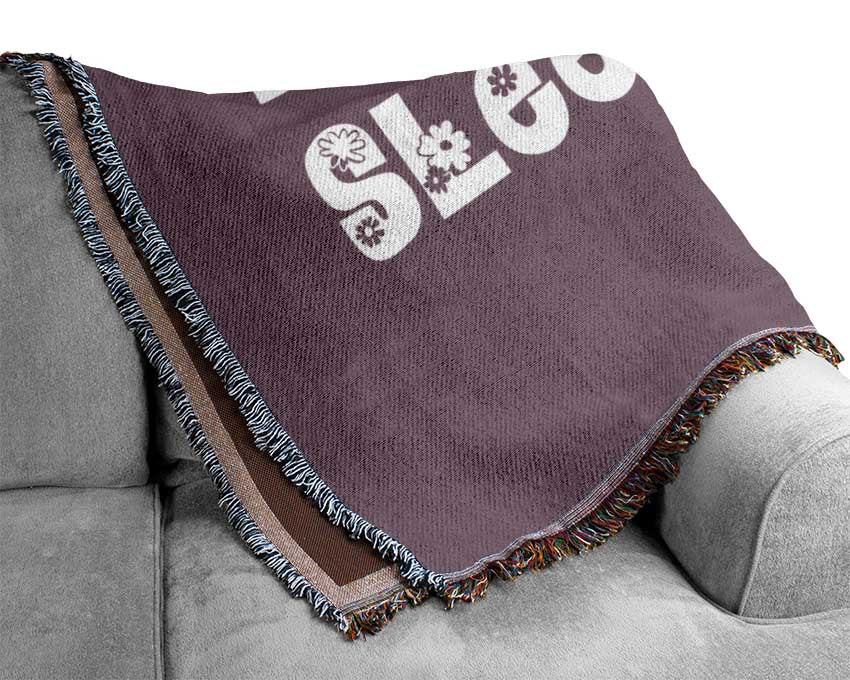 Girls Room Quote Princesss Sleeps Here Dusty Pink Woven Blanket