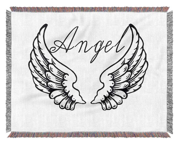 Angel Wings 4 White Woven Blanket