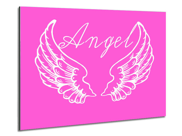 Angel Wings 4 Vivid Pink Metal Print