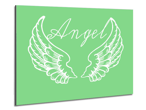 Angel Wings 4 Green Metal Print