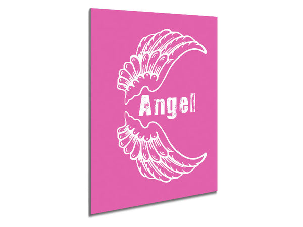 Angel Wings 3 Vivid Pink Metal Print