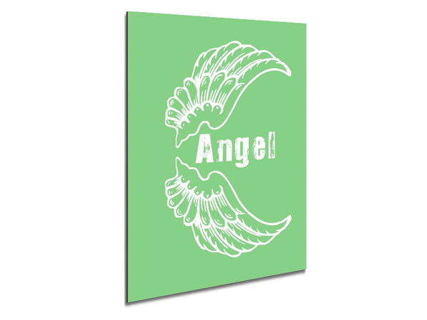 Angel Wings 3 Green Metal Print