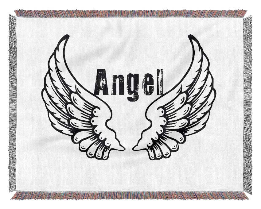 Angel Wings 2 White Woven Blanket