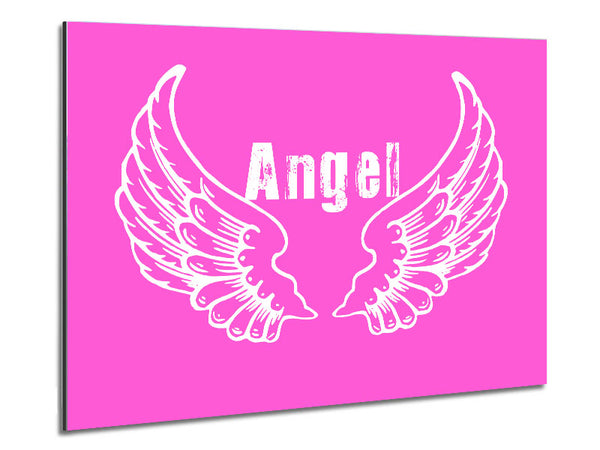 Angel Wings 2 Vivid Pink Metal Print
