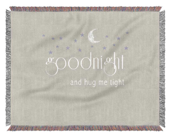 Good Night And Hug Me Tight Pink Woven Blanket