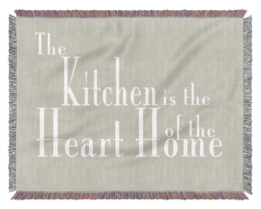 Kitchen Quote The Kitchen Is The Heart Of The Home 2 Pink Woven Blanket