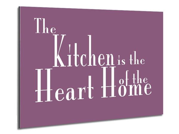 Kitchen Quote The Kitchen Is The Heart Of The Home 2 Dusty Pink Metal Print