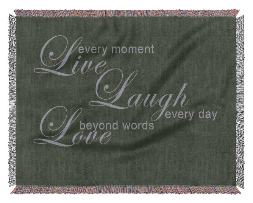 Home Quote Live Every Moment 3 Chocolate Woven Blanket