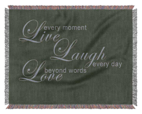 Home Quote Live Every Moment 3 Chocolate Woven Blanket