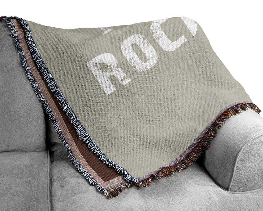 Music Quote I Love Rock N Roll Pink Woven Blanket