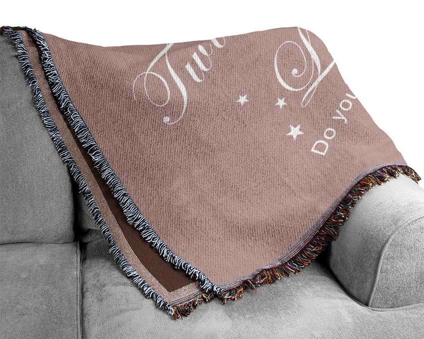 Nursery Quote Twinkle Twinkle Little Star 2 Vivid Pink Woven Blanket